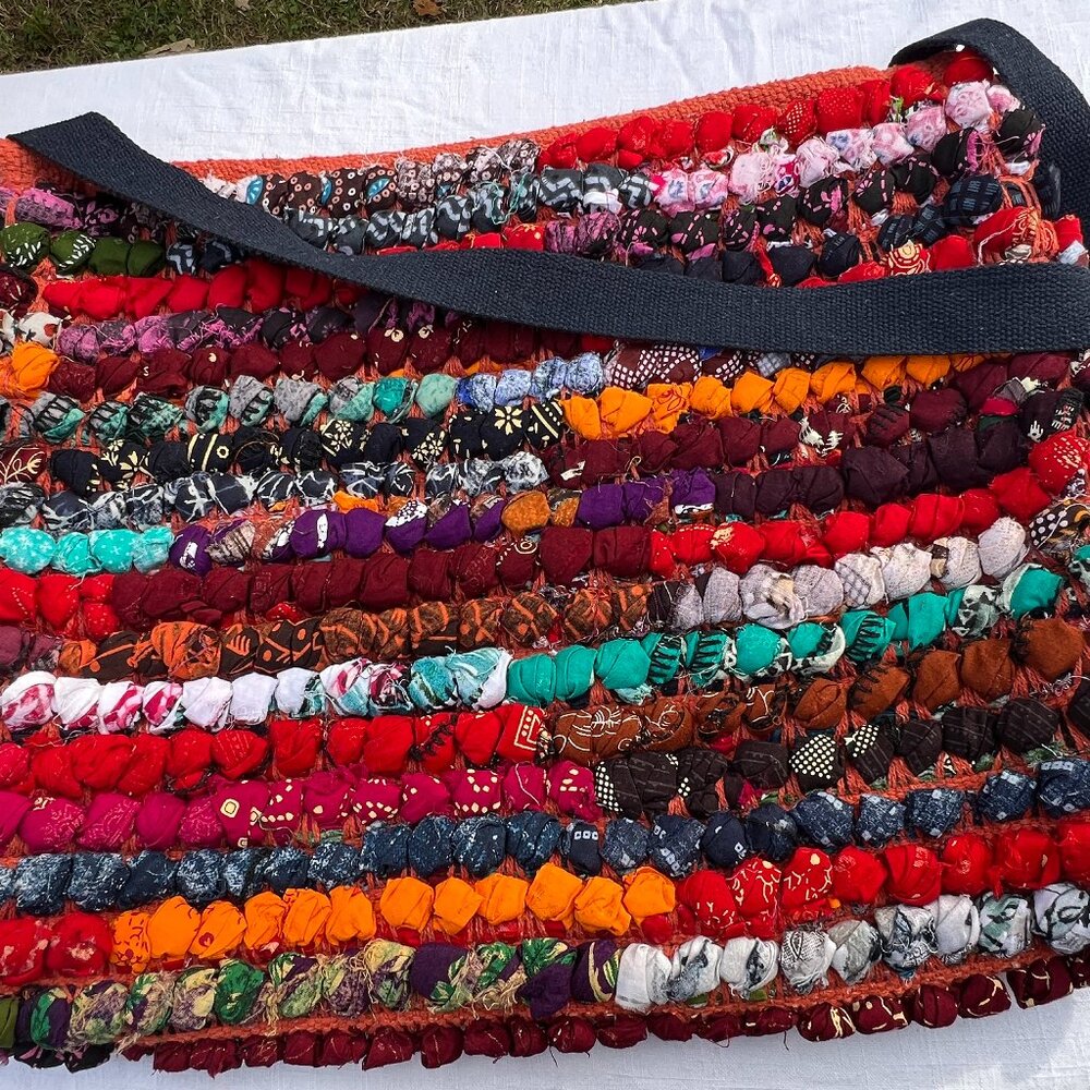 heavy woven bag  multicolor. NEW hand made